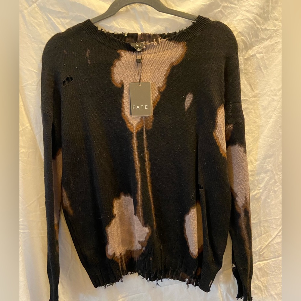 fate brand acid wash sweater